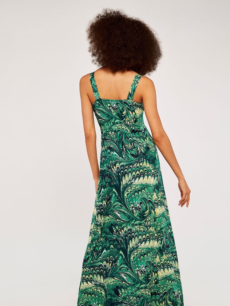 Apricot Green 70s Marble Maxidress - Image 2 of 4 Apricot Green 70s Marble Maxidress - Image 2 of 4