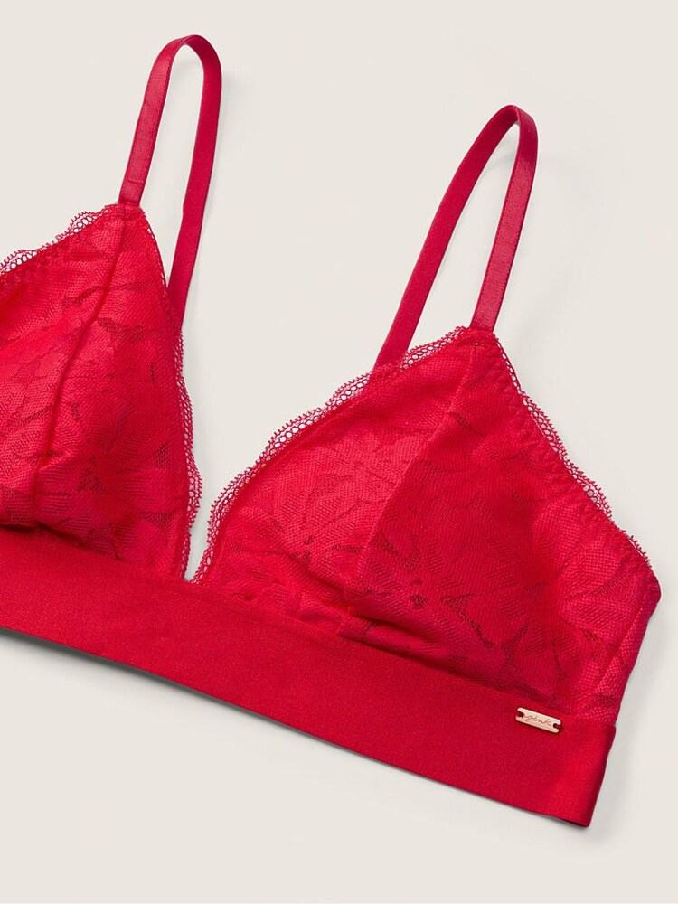 Victoria's Secret PINK Red Pepper Lace Unlined Triangle Bralette - Image 2 of 2