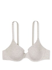Victoria's Secret Heather Snow Grey Lightly Lined Demi Logo Strap T-Shirt Bra - Image 3 of 4