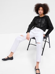 Schwarz - Gap Langärmeliges Sweatshirt mit Rundhalsausschnitt und Logo - Bild 1 von 1