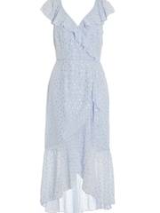 Quiz Light Blue Chiffon Wrap Midi Dress - Image 5 of 6