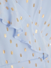 Quiz Light Blue Chiffon Wrap Midi Dress - Image 6 of 6