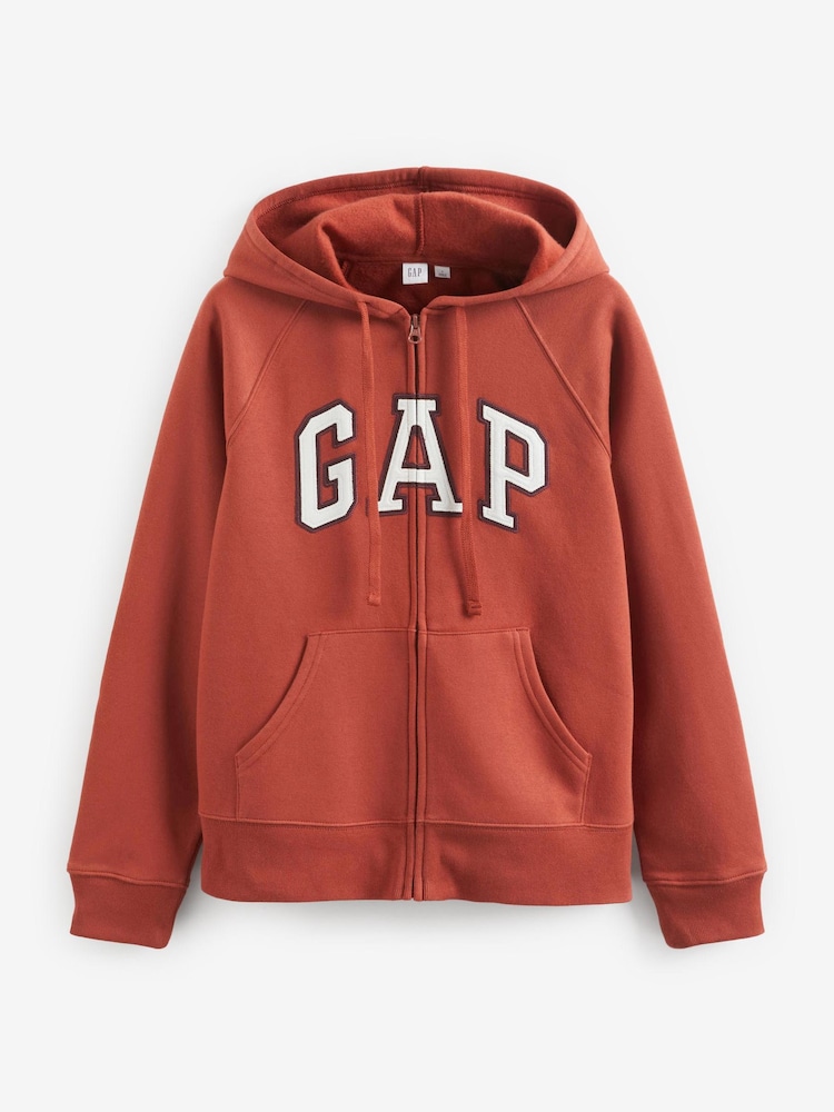 Gap Orange Logo Zip Up Hoodie - Image 1 of 1