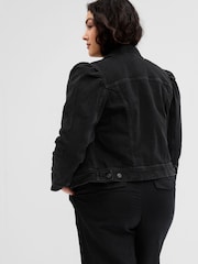 Gap Black Puff Sleeve Denim Jacket - Image 4 of 5