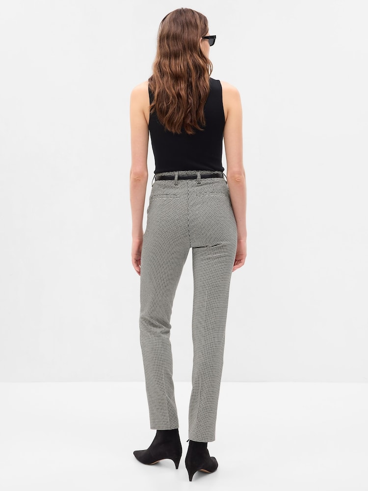 Gap Grey Mid Rise Slim Printed Trousers - Image 2 of 5