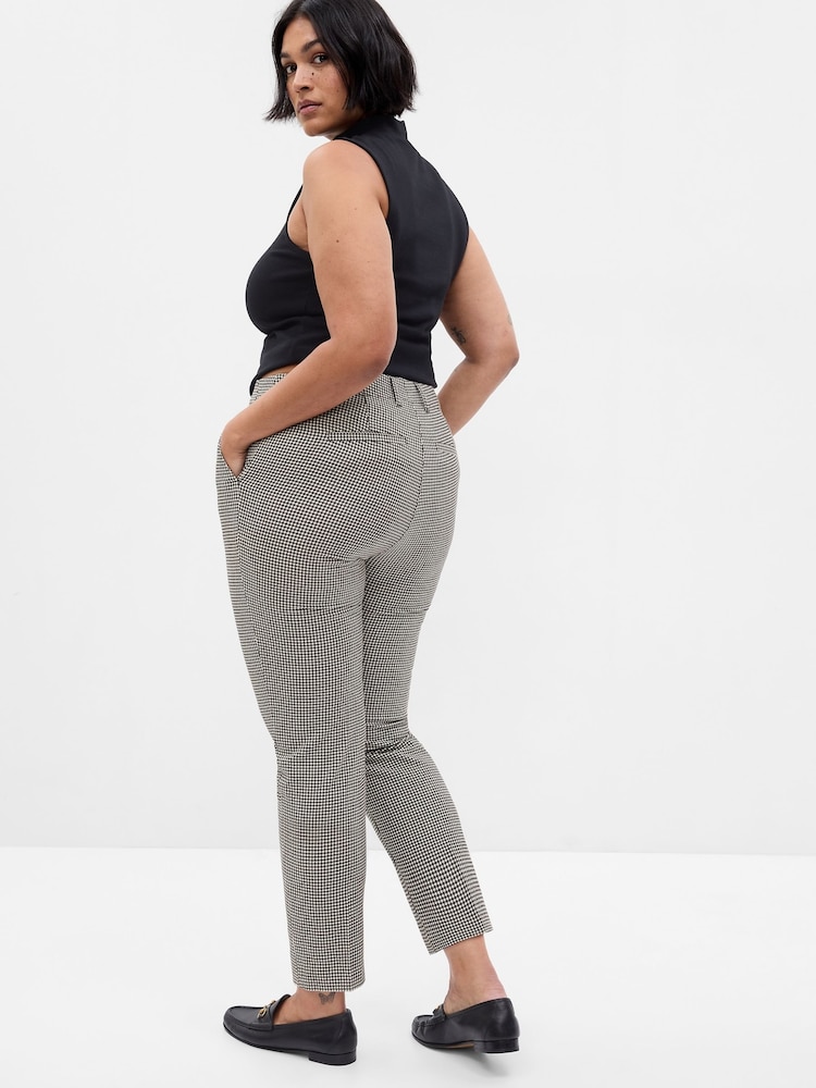 Gap Grey Mid Rise Slim Printed Trousers - Image 5 of 5
