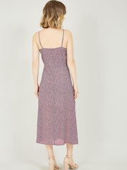 Yumi Pink Leopard Print Midi Sundress - Image 2 of 4