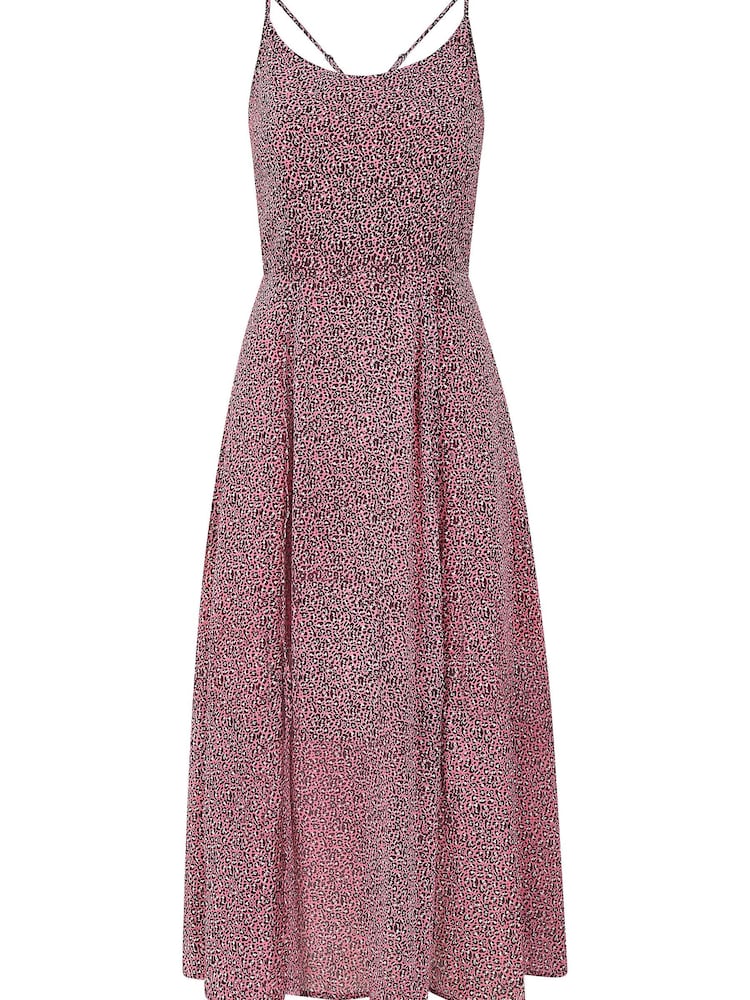 Yumi Pink Leopard Print Midi Sundress - Image 4 of 4