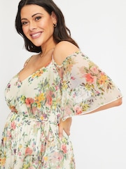 Scarlett & Jo Cream Floral Print Gina Cold Shoulder Dress - Image 3 of 4