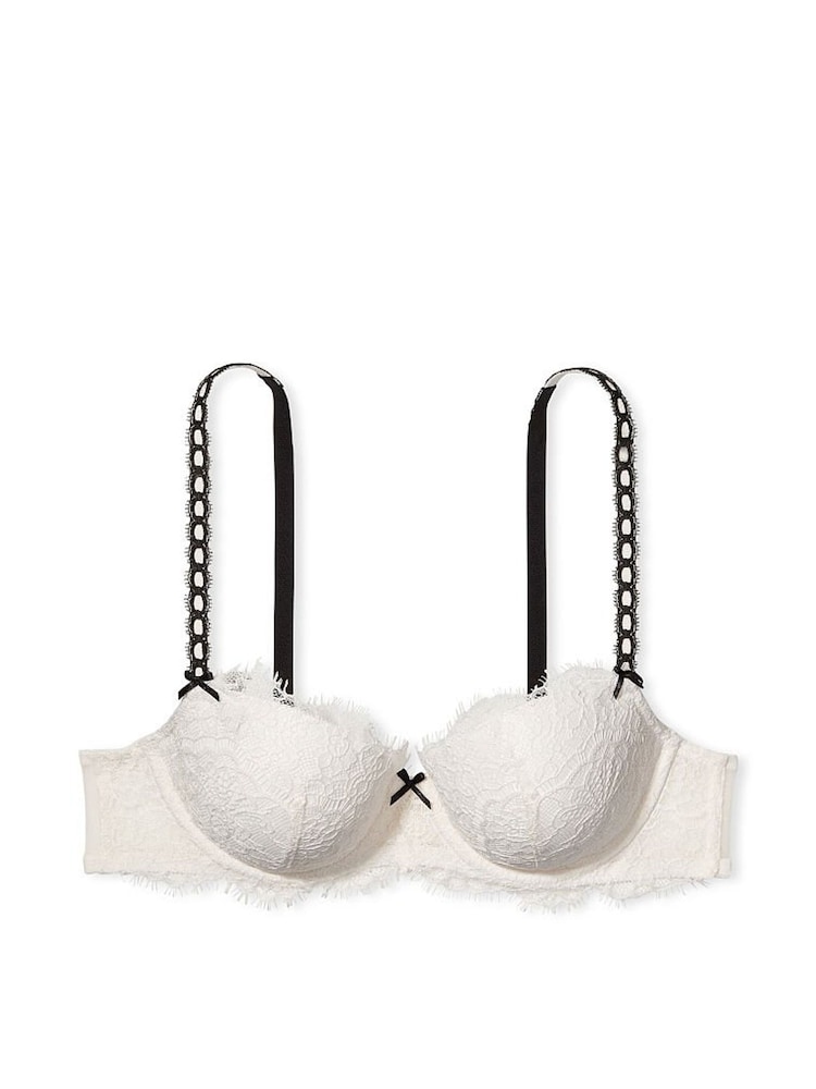 Victoria's Secret White Lace Lightly Lined Demi Bra - Image 3 of 3