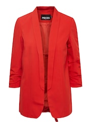 Pieces Red Relaxed Ruched Sleeve Workwear Blazer - Image 4 of 5