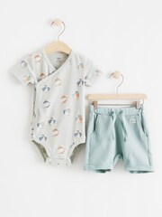 Lindex Blue Beach Ball Wrap Set Shorts - Image 1 of 2