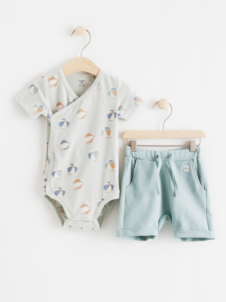 Lindex Blue Beach Ball Wrap Set Shorts - Image 1 of 2