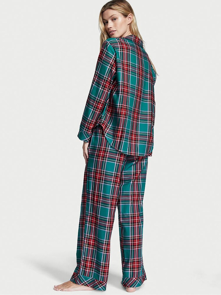 Victoria's Secret Red & Green Traditional Plaid Flannel Long Pyjamas - Image 2 of 4