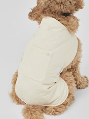 Society 8 Cream Quilted Fur Coat - Dog - Image 2 of 4