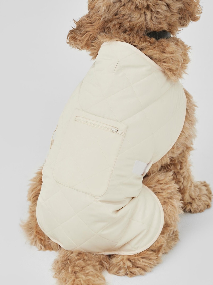 Society 8 Cream Quilted Fur Coat - Dog - Image 2 of 4