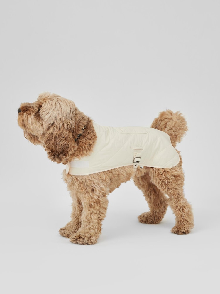 Society 8 Cream Quilted Fur Coat - Dog - Image 3 of 4