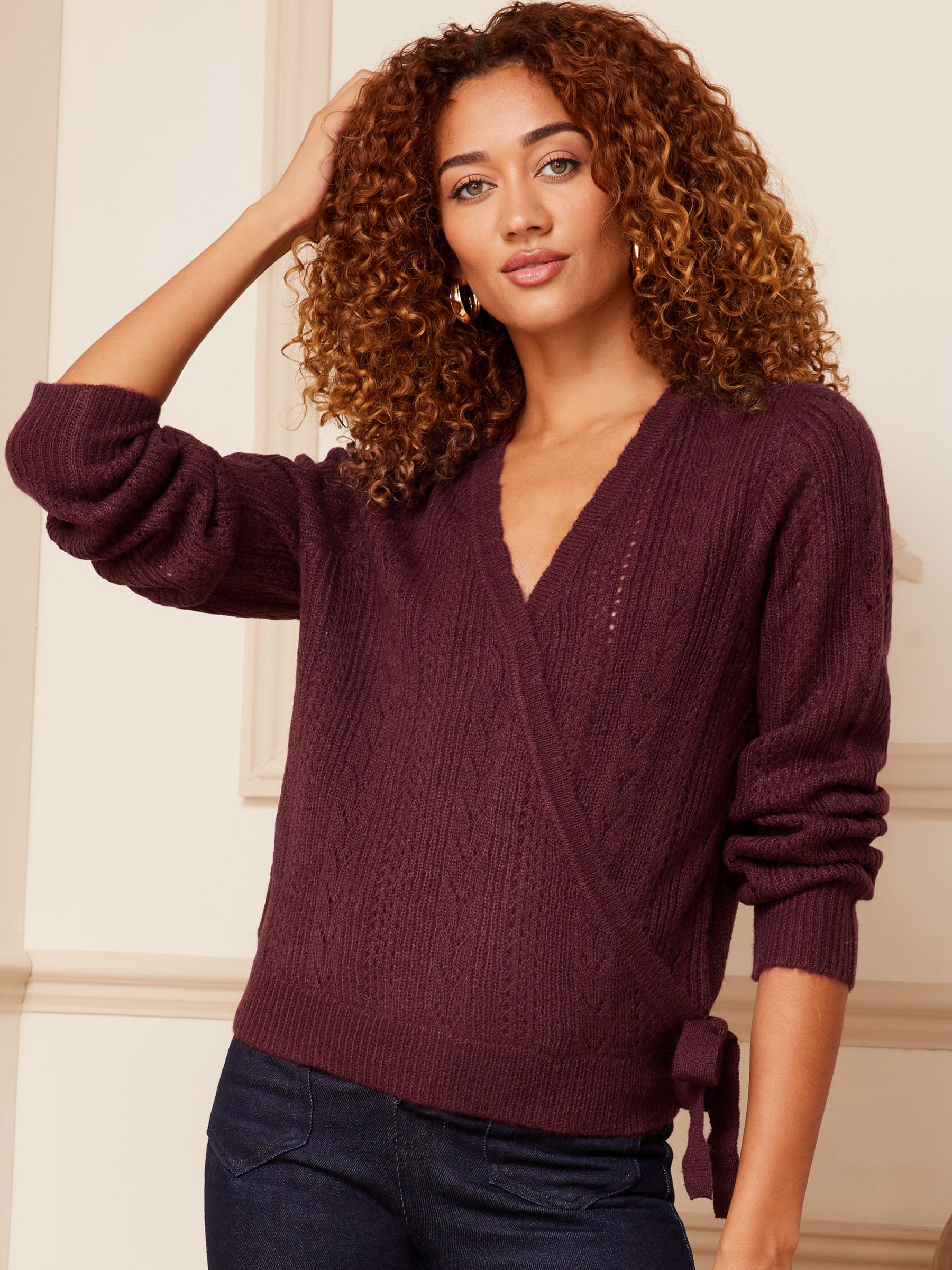 Red wrap jumper top