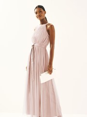 Anaya With Love Light Pink Petite Halter Neck Maxi Dress - Image 1 of 3