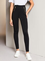 Lipsy Black Zip Front Legging - Image 1 of 4