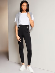 Lipsy Black Zip Front Legging - Image 3 of 4