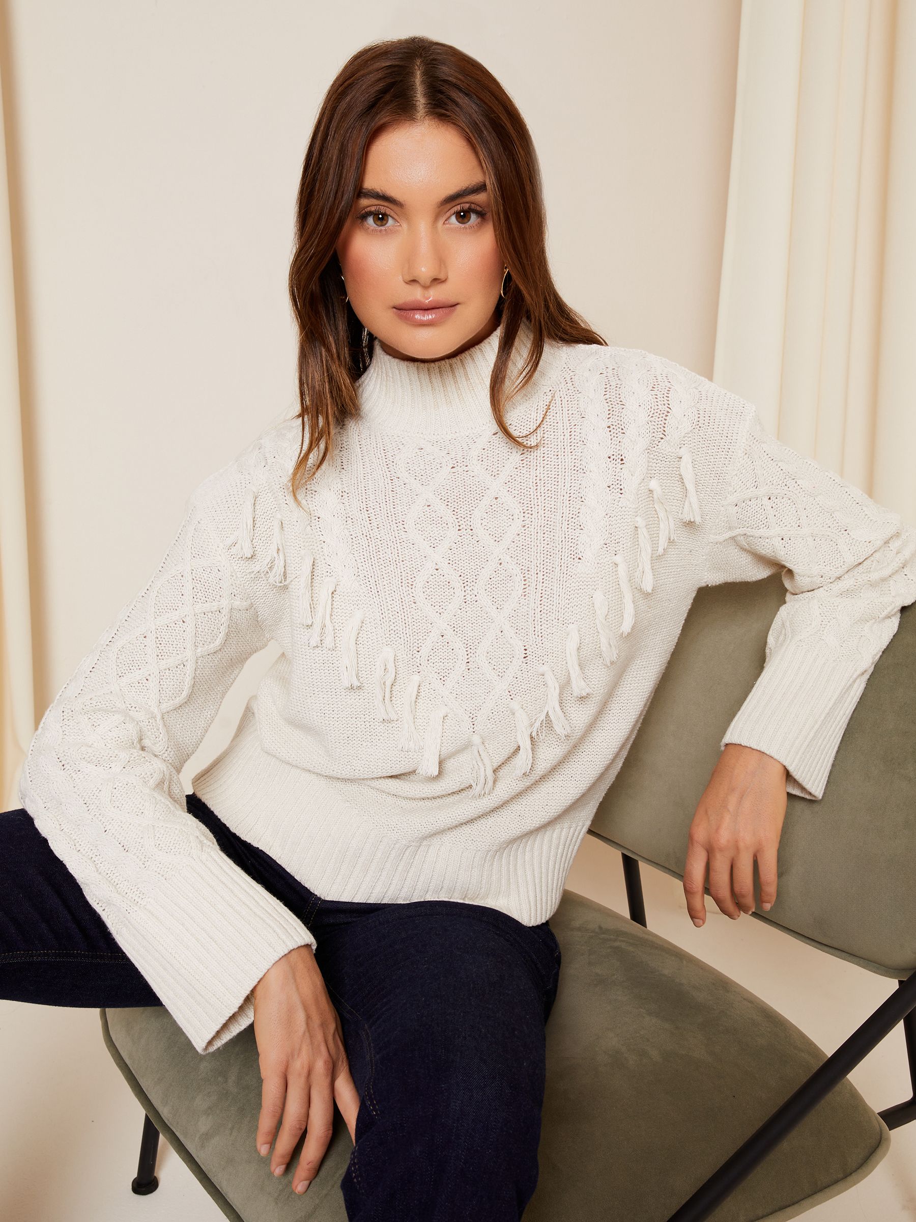 White fringe jumper hotsell