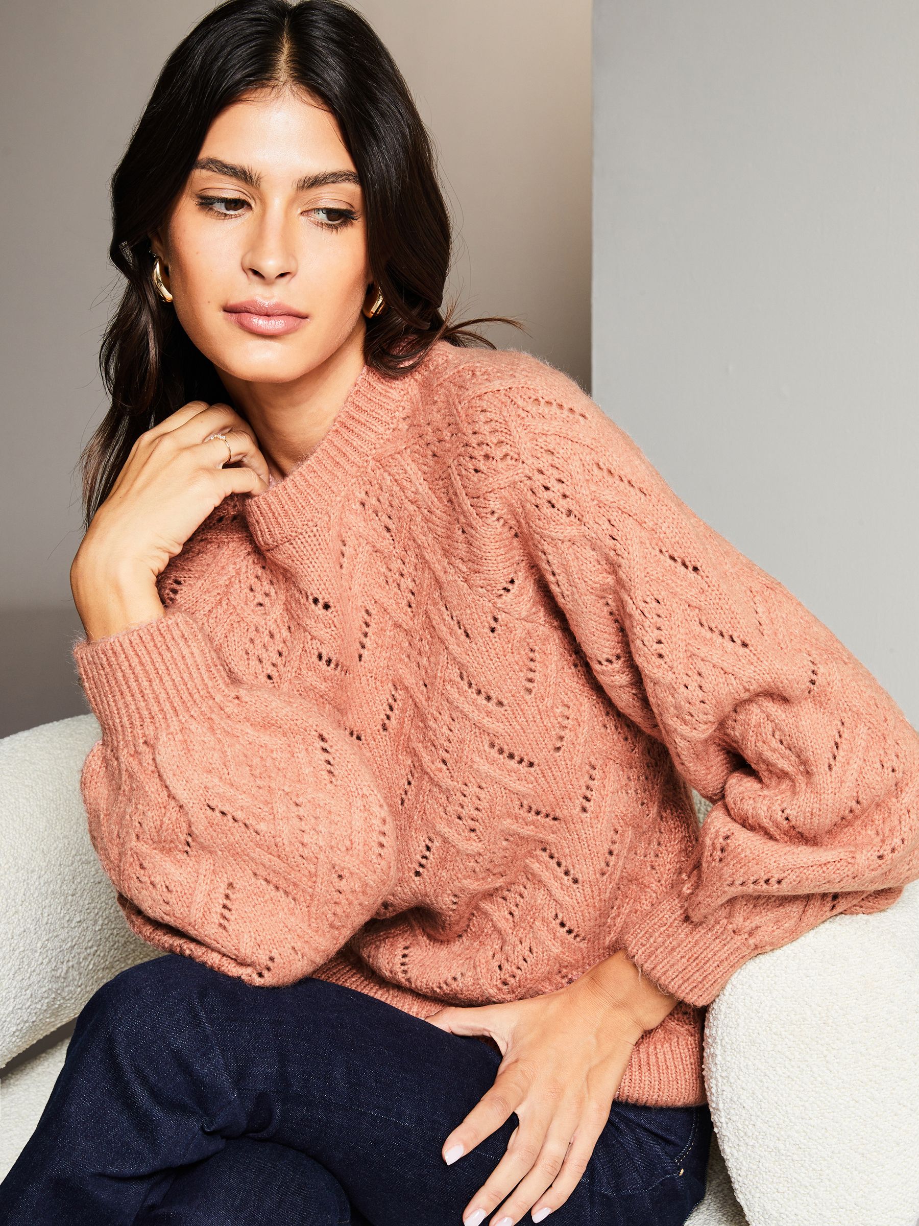 Jumper with puff sleeves sales