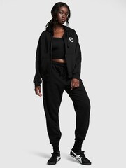 Victoria's Secret PINK Pure Black Fleece Cuffed Jogger - Image 3 of 4