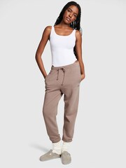 Victoria's Secret PINK Iced Coffee Brown Fleece Cuffed Jogger - Image 1 of 4