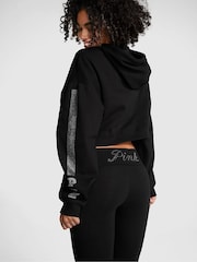 Victoria's Secret PINK Pure Black Shine Cotton Foldover Flare Legging - Image 3 of 4