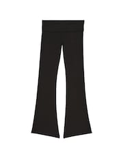 Victoria's Secret PINK Pure Black Shine Cotton Foldover Flare Legging - Image 4 of 4
