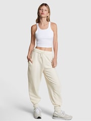 Victoria's Secret PINK Creamer Beige Fleece Cuffed Jogger - Image 1 of 3