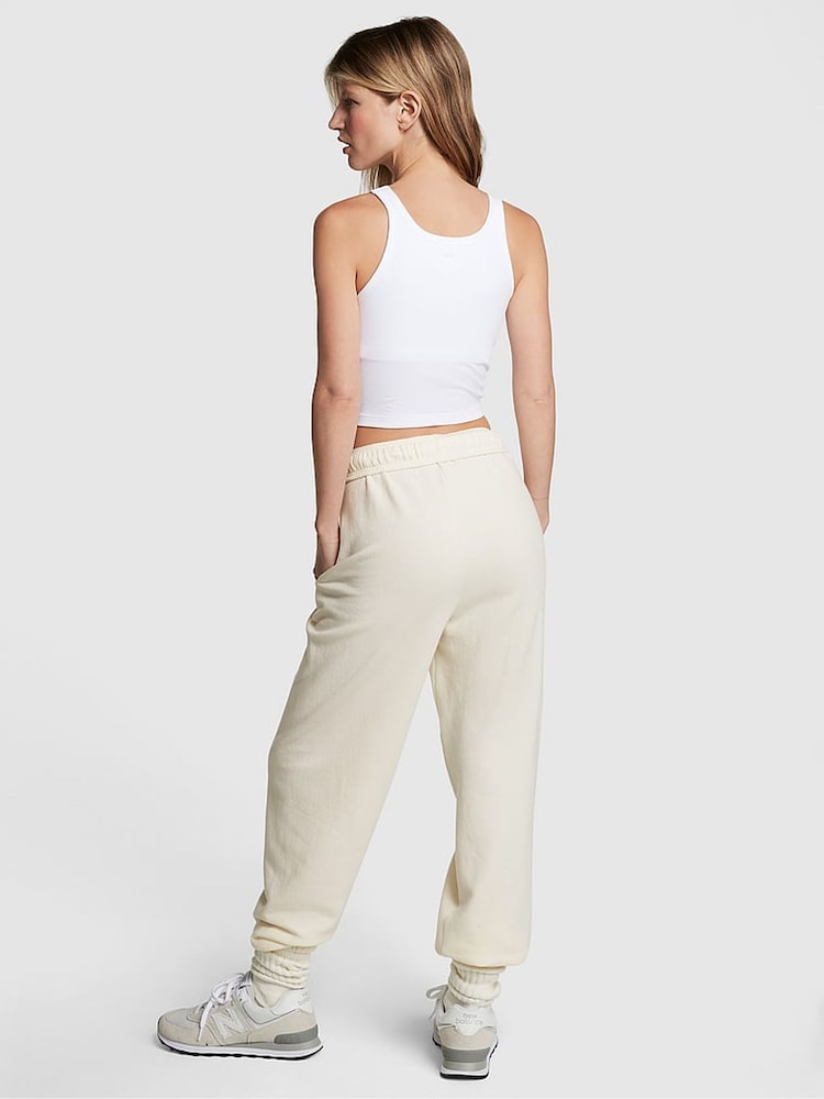 Victoria's Secret PINK Creamer Beige Fleece Cuffed Jogger - Image 2 of 3