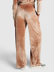 Victoria's Secret PINK Caramel Kiss Brown Velour Wide Leg Logo Jogger - Image 2 of 3