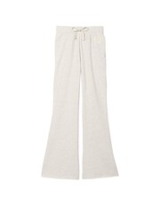 Victoria's Secret PINK Heather Oatmeal Beige Fleece Wide Leg High Waist Jogger - Image 4 of 4