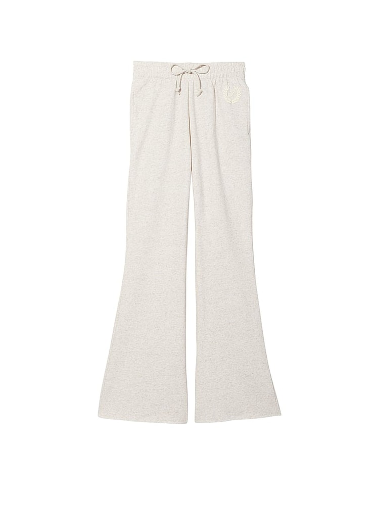 Victoria's Secret PINK Heather Oatmeal Beige Fleece Wide Leg High Waist Jogger - Image 4 of 4 Victoria's Secret PINK Heather Oatmeal Beige Fleece Wide Leg High Waist Jogger - Image 4 of 4