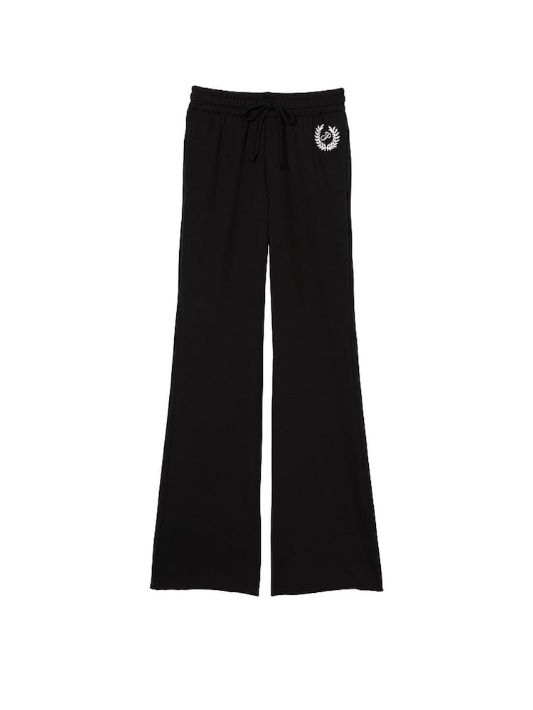 Victoria's Secret PINK Pure Black Fleece Wide Leg High Waist Jogger - Image 4 of 4