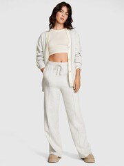 Victoria's Secret PINK Heather Grey Elevated Fleece Boyfriend Cardigan - Image 3 of 4