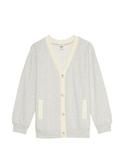 Victoria's Secret PINK Heather Grey Elevated Fleece Boyfriend Cardigan - Image 4 of 4