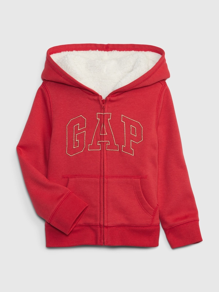 Rot - Gap Logo Sherpa Zip Up Hoodie (12Monate-5Jahre) - Bild 1 von 1