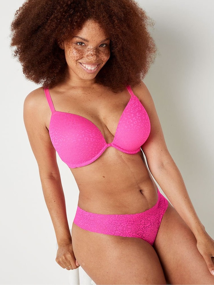 Victoria's Secret PINK Atomic Pink Super Push Up T-Shirt Bra - Image 1 of 4