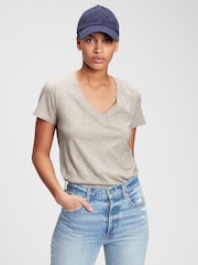 Футболка из 100% органического хлопка с V-образным вырезом Gap Vintage - Изображение 1 из 4