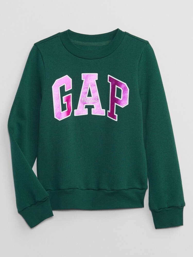 Gap Green Metallic Logo Long Sleeve Crew Neck Sweatshirt (4-13yrs) - Image 1 of 3