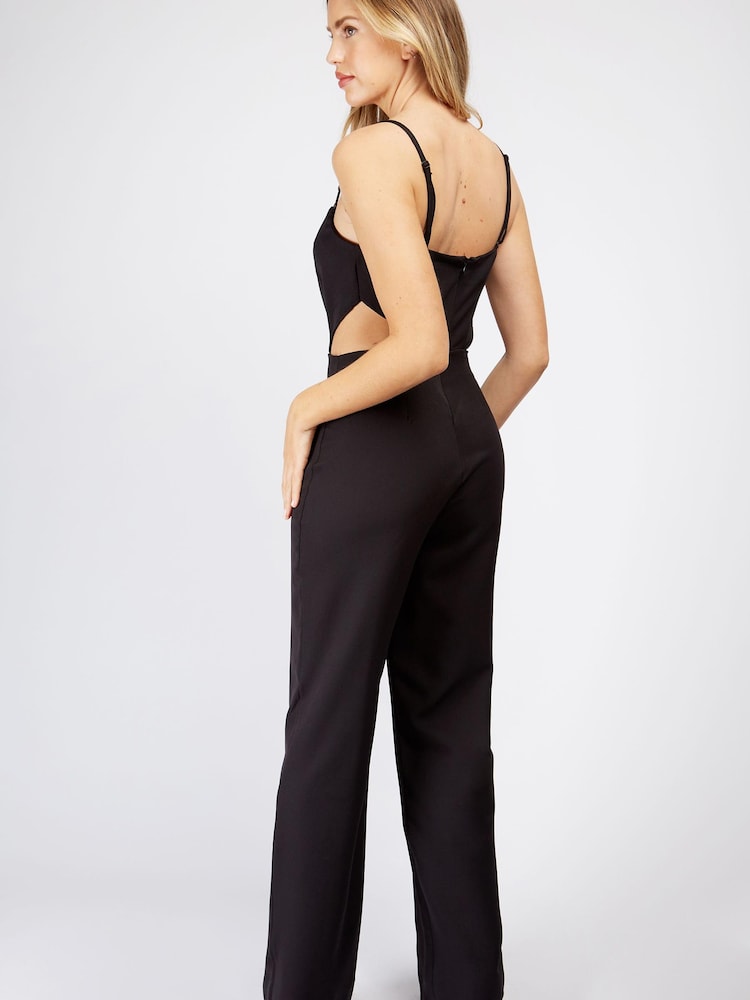 Trendyol Black Jumpsuit With Cut Out Detail And Hoop Detail Straps - Image 4 of 4 Trendyol Black Jumpsuit With Cut Out Detail And Hoop Detail Straps - Image 4 of 4