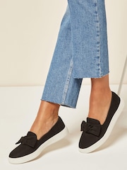 Friends Like These Black Regular Fit Slip On Bow Trim Trainer - Image 1 of 4