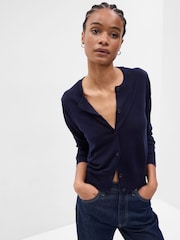 Gap Blue Merino Wool Short Cardigan - Image 1 of 2