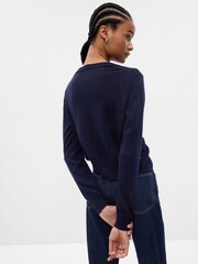 Gap Blue Merino Wool Short Cardigan - Image 2 of 2