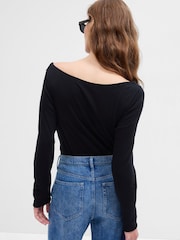 Gap Black Boat Neck Long Sleeve T-Shirt - Image 2 of 2
