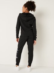Victoria's Secret PINK Pure Black Script Logo Everyday Lounge Perfect Full Zip Hoodie - Image 2 of 4