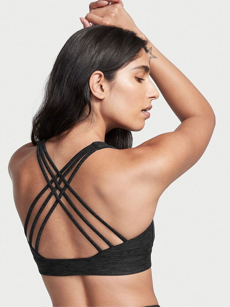 Victoria's Secret Grey Onyx Heather Smooth Strappy Back Non Wired Minimum Impact Sports Bra - Image 2 of 3